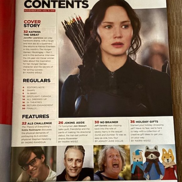 2/$40 CINEPLEX Magazine Nov 2014 Jennifer Lawrence Mockingjay Part 1 J Daniels - Picture 2 of 4